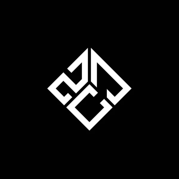 Siyah Arka Planda Zcj Harf Logosu Tasarımı Zcj Yaratıcı Harflerin — Stok Vektör