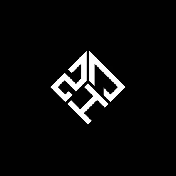 Design Logotipo Carta Zhj Fundo Preto Zhj Iniciais Criativas Conceito — Vetor de Stock