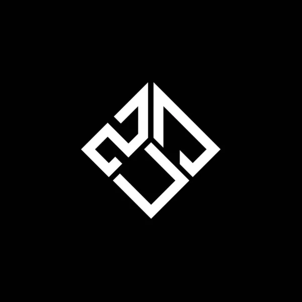 Diseño Del Logotipo Letra Zuj Sobre Fondo Negro Zuj Iniciales — Vector de stock