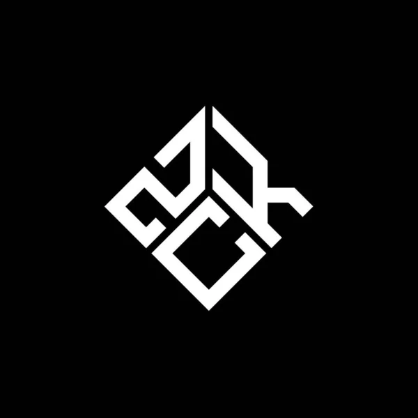 Zck Letter Logo Design Black Background Zck Creative Initials Letter — Stock Vector