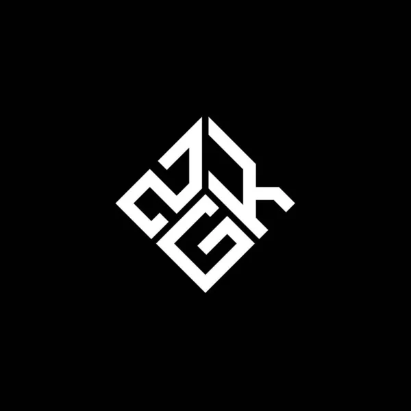 Diseño Del Logotipo Letra Zgk Sobre Fondo Negro Zgk Iniciales — Vector de stock