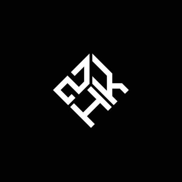 Σχεδιασμός Λογότυπου Γράμματος Zhk Μαύρο Φόντο Zhk Δημιουργική Αρχικά Γράμμα — Διανυσματικό Αρχείο