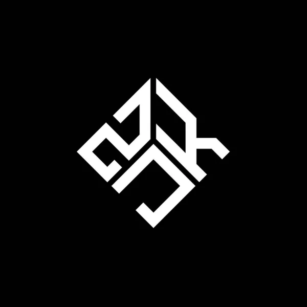 Diseño Del Logotipo Letra Zjk Sobre Fondo Negro Zjk Iniciales — Archivo Imágenes Vectoriales