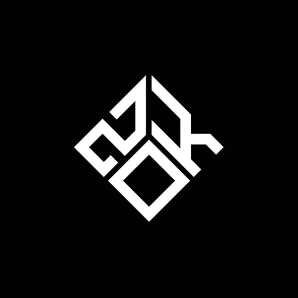 Zok Letter Logo Design Black Background Zok Creative Initials Letter — Stock Vector
