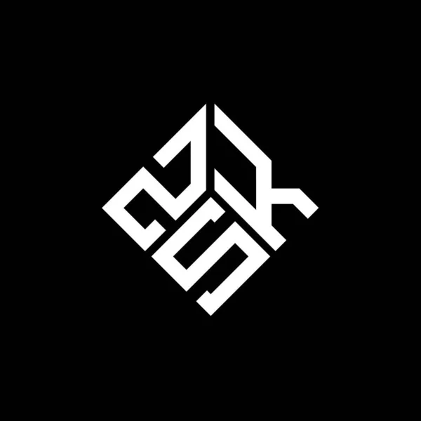 Design Logotipo Carta Zsk Fundo Preto Zsk Iniciais Criativas Conceito — Vetor de Stock