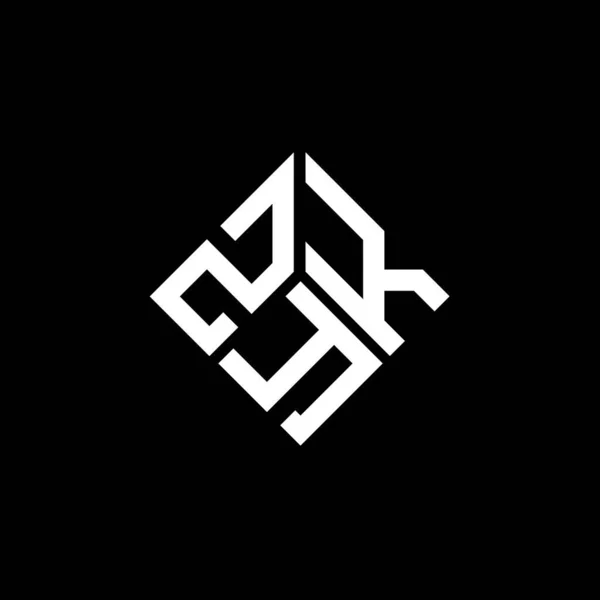 Design Logotipo Carta Zyk Fundo Preto Zyk Iniciais Criativas Conceito — Vetor de Stock