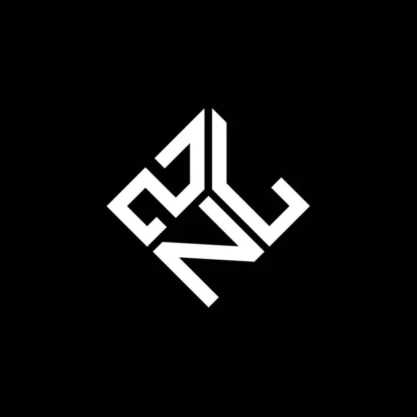 Znl Bokstav Logotyp Design Svart Bakgrund Znl Kreativa Initialer Brev — Stock vektor
