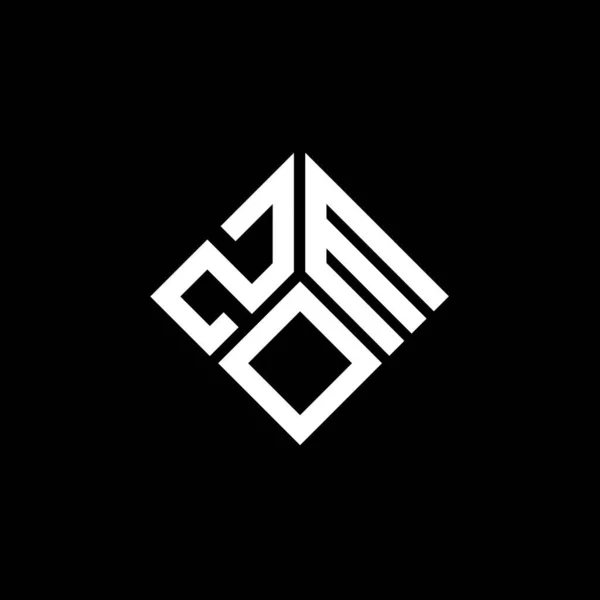 Projekt Logo Litery Zom Czarnym Tle Kreatywne Inicjały Zom Koncepcja — Wektor stockowy
