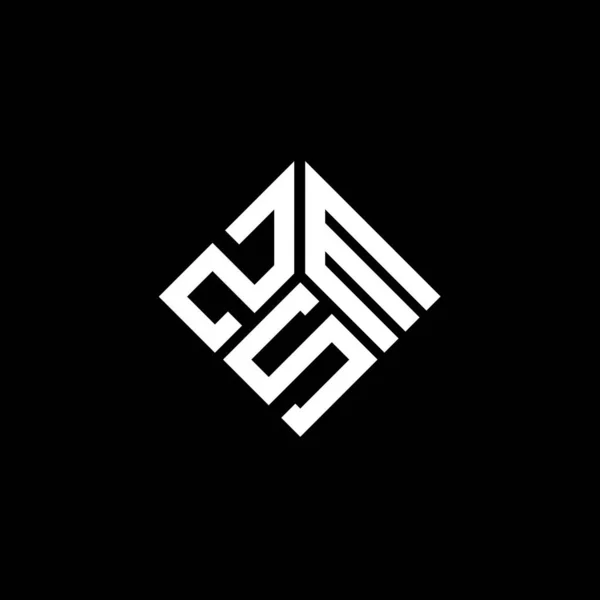 Projekt Logo Litery Zsm Czarnym Tle Kreatywne Inicjały Zsm Koncepcja — Wektor stockowy