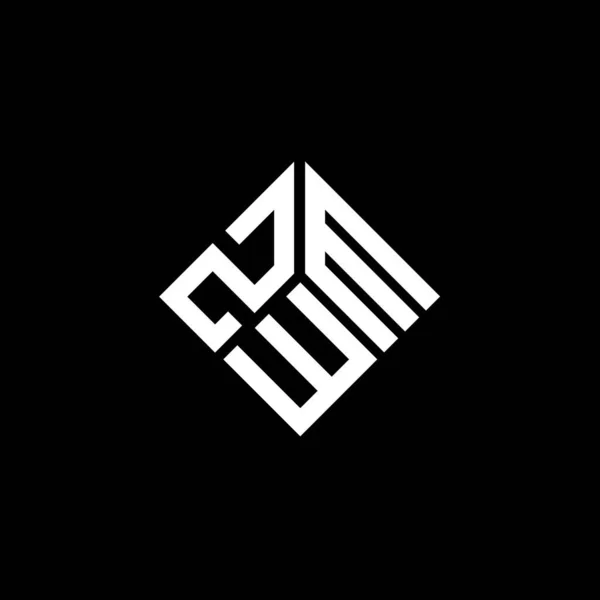 Desain Logo Huruf Zwm Pada Latar Belakang Hitam Zwm Kreatif - Stok Vektor