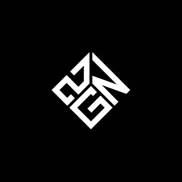 Σχεδιασμός Λογότυπου Γραμμάτων Zgn Μαύρο Φόντο Zgn Δημιουργικά Αρχικά Γράμματα — Διανυσματικό Αρχείο