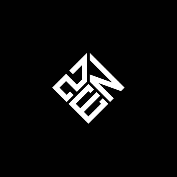 黒い背景に禅の手紙のロゴデザイン Zenクリエイティブイニシャルレターロゴコンセプト 全字デザイン — ストックベクタ
