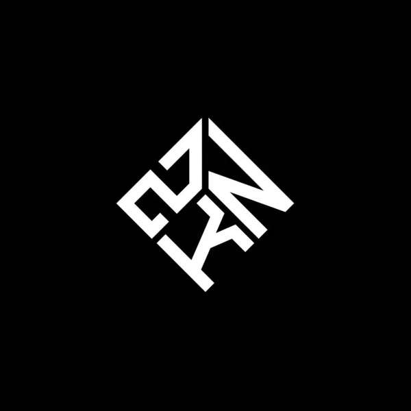 Zkn Logo Ontwerp Zwarte Achtergrond Zkn Creatieve Initialen Letterlogo Concept — Stockvector