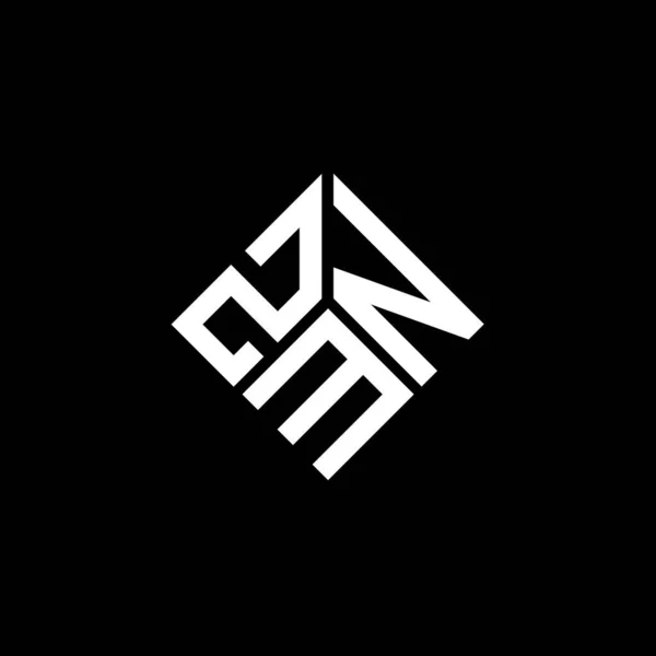 Design Logotipo Carta Zmn Fundo Preto Zmn Iniciais Criativas Conceito — Vetor de Stock