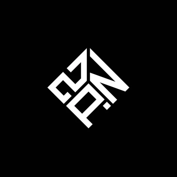 Siyah Arka Planda Zpn Harfi Logo Tasarımı Zpn Yaratıcı Harflerin — Stok Vektör