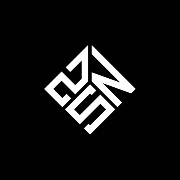 Zsn Lettre Logo Design Sur Fond Noir Zsn Initiales Créatives — Image vectorielle