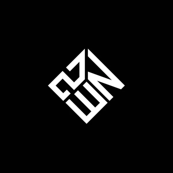 Zwn Logo Ontwerp Zwarte Achtergrond Zwn Creatieve Initialen Letter Logo — Stockvector