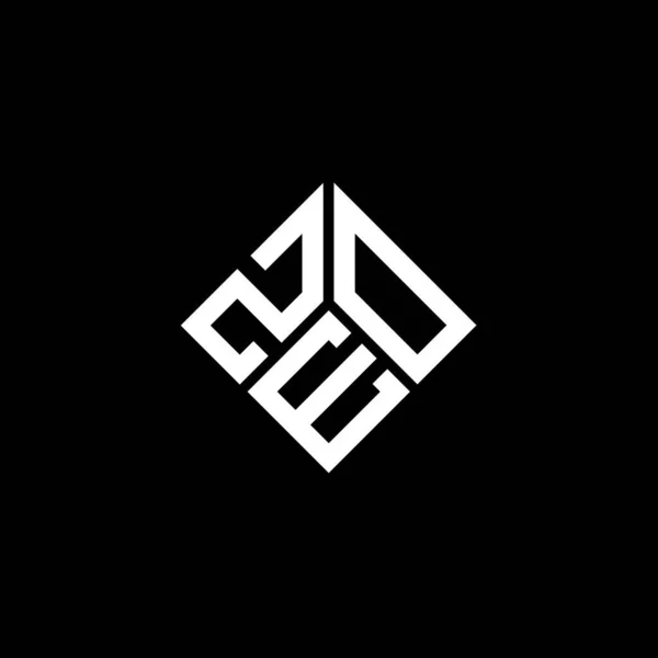 Zeo Letter Logo Design Auf Schwarzem Hintergrund Zeo Kreative Initialen — Stockvektor