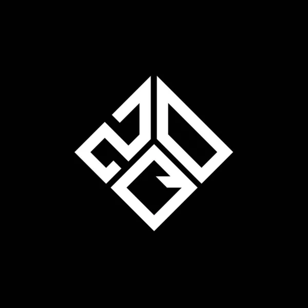 Siyah Arka Planda Zqo Harfi Logo Tasarımı Zqo Yaratıcı Harflerin — Stok Vektör
