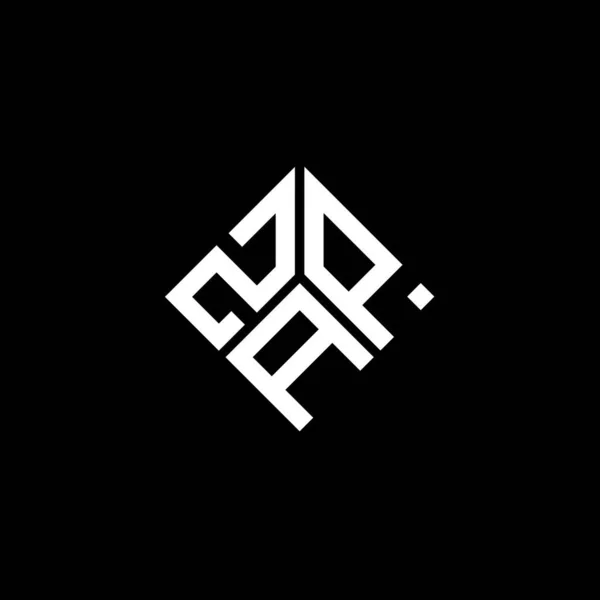 Zap Письмо Логотип Дизайн Черном Фоне Zap Креативные Инициалы Буква — стоковый вектор