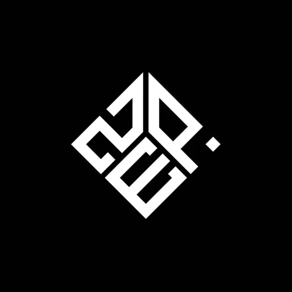 Siyah Arkaplanda Zep Harf Logosu Tasarımı Zep Yaratıcı Harflerin Baş — Stok Vektör