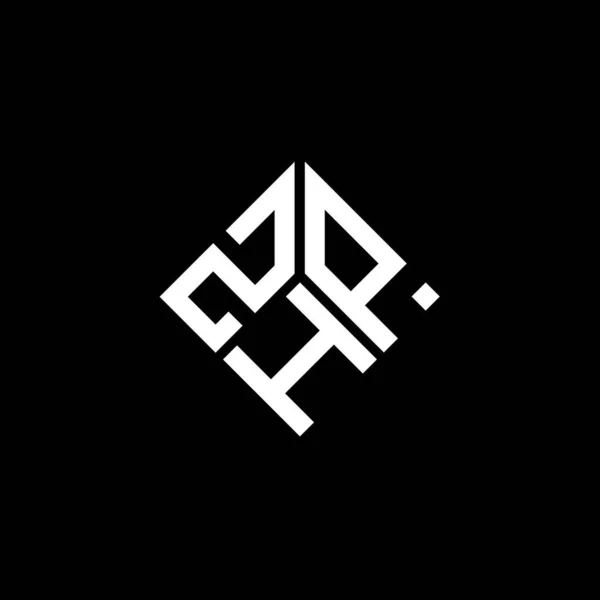 Σχεδιασμός Λογότυπου Γραμμάτων Zhp Μαύρο Φόντο Zhp Δημιουργική Αρχικά Γράμμα — Διανυσματικό Αρχείο