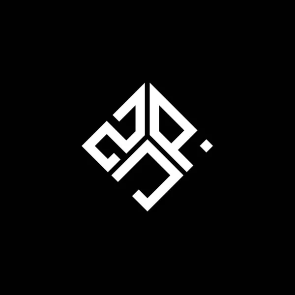 Diseño Del Logotipo Letra Zjp Sobre Fondo Negro Zjp Iniciales — Vector de stock