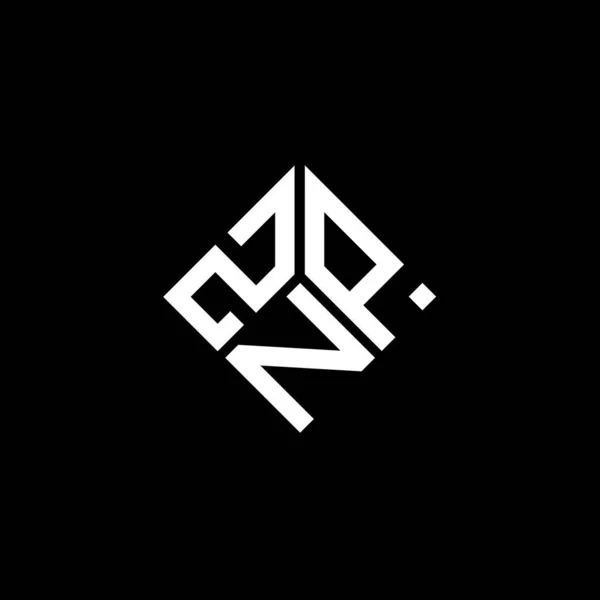 Projekt Logo Litery Znp Czarnym Tle Kreatywne Inicjały Znp Koncepcja — Wektor stockowy