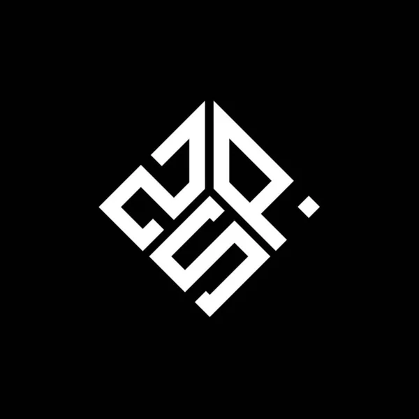 Zsp Logo Ontwerp Zwarte Achtergrond Zsp Creatieve Initialen Letter Logo — Stockvector