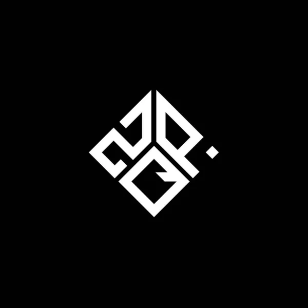 Logo Zqp Disegno Lettera Sfondo Nero Logo Creativo Zqp Sigle — Vettoriale Stock
