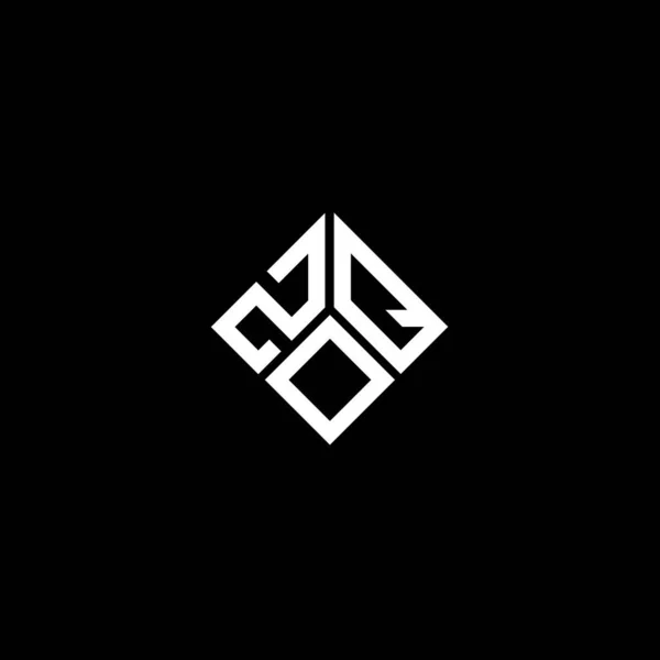 Siyah Arka Planda Zoq Harfi Logo Tasarımı Zoq Yaratıcı Harflerin — Stok Vektör