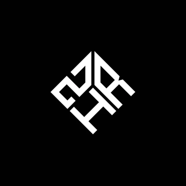 Diseño Del Logotipo Letra Zhr Sobre Fondo Negro Zhr Iniciales — Vector de stock