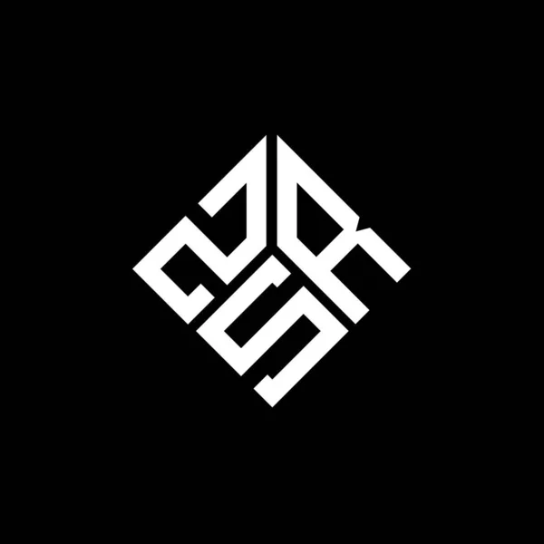 Zsr Schriftzug Logo Design Auf Schwarzem Hintergrund Zsr Kreative Initialen — Stockvektor