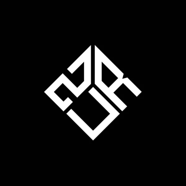Zur Letter Logo Design Black Background Zur Creative Initials Letter — Stock Vector