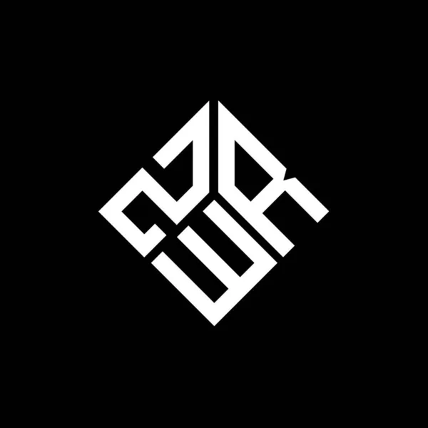 Diseño Del Logotipo Letra Zwr Sobre Fondo Negro Zwr Iniciales — Vector de stock