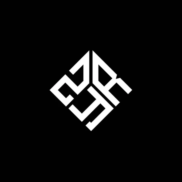 Σχεδιασμός Λογότυπου Γραμμάτων Zyr Μαύρο Φόντο Zyr Δημιουργικά Αρχικά Γράμμα — Διανυσματικό Αρχείο