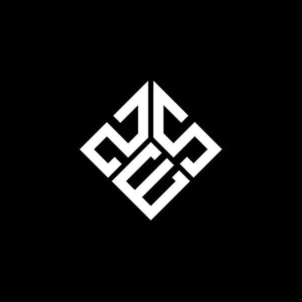 Zes Letter Logo Design Black Background Zes Creative Initials Letter — Stock Vector