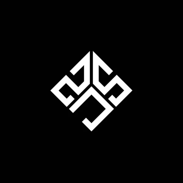 Diseño Del Logotipo Letra Zjs Sobre Fondo Negro Zjs Iniciales — Vector de stock