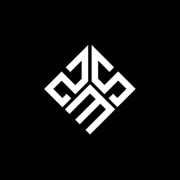 Zms Logo Ontwerp Zwarte Achtergrond Zms Creatieve Initialen Letter Logo — Stockvector