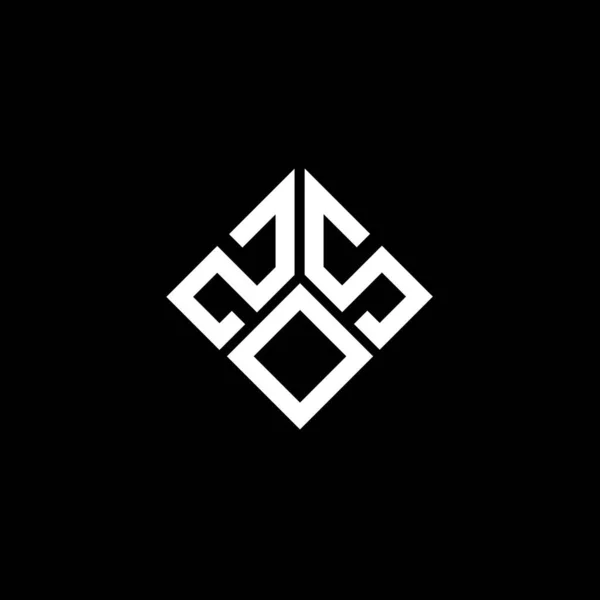 Diseño Del Logotipo Letra Zos Sobre Fondo Negro Zos Iniciales — Vector de stock