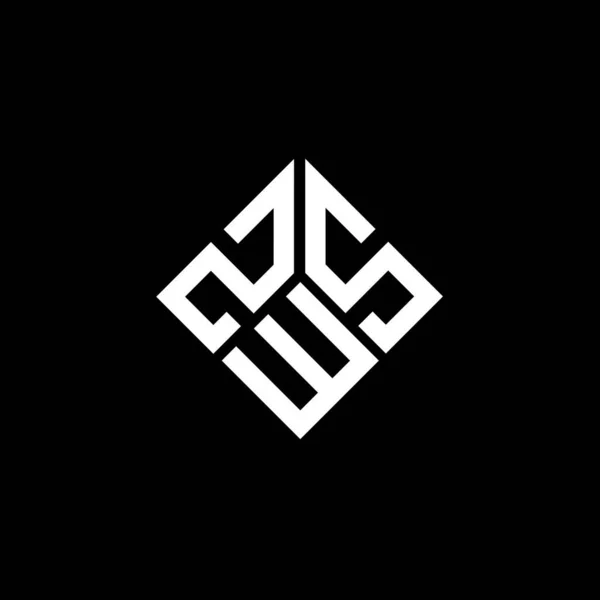 Zws Letter Logo Design Auf Schwarzem Hintergrund Zws Kreative Initialen — Stockvektor