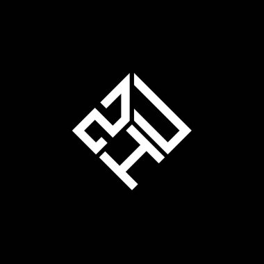 Siyah arka planda ZHU harf logosu tasarımı. ZHU yaratıcı harf logosu konsepti. ZHU harf tasarımı.