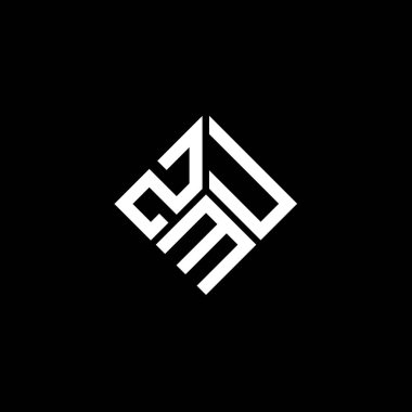 Siyah arka planda ZMU harf logosu tasarımı. ZMU yaratıcı harf logosu konsepti. ZMU harf tasarımı.