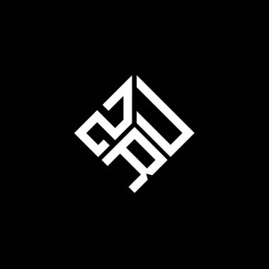 Siyah arka planda ZRU harf logosu tasarımı. ZRU yaratıcı harflerin baş harfleri logo kavramı. ZRU harf tasarımı.