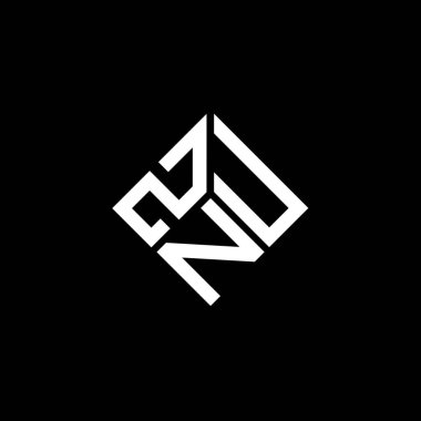 Siyah arka planda ZNU harf logosu tasarımı. ZNU yaratıcı harf logosu konsepti. ZNU harf tasarımı.