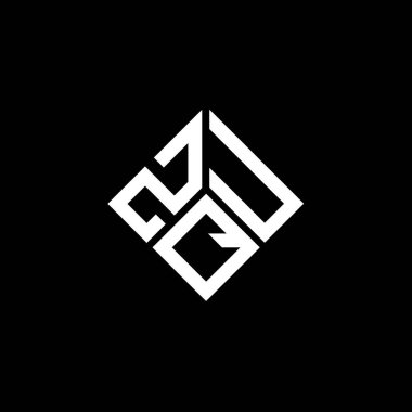 Siyah arka planda ZQU harf logosu tasarımı. ZQU yaratıcı harf logosu konsepti. ZQU harf tasarımı.