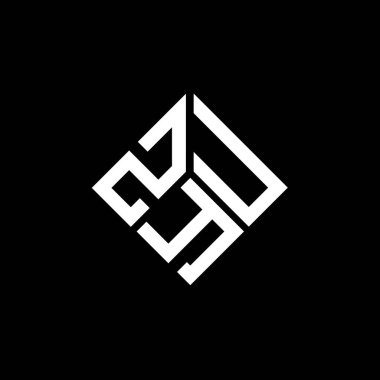 Siyah arka planda Zyu harf logosu tasarımı. Zyu yaratıcı harflerin baş harfleri logo konsepti. Zyu harf tasarımı.