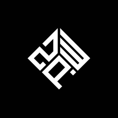 Siyah arkaplanda ZPW harf logosu tasarımı. ZPW yaratıcı harflerin baş harfleri logo kavramı. ZPW harf tasarımı.