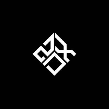 Siyah arkaplanda ZDX harf logosu tasarımı. ZDX yaratıcı harflerin baş harfleri logo kavramı. ZDX harf tasarımı.