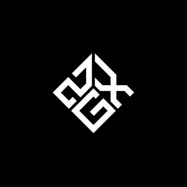 Siyah arkaplanda ZGX harf logosu tasarımı. ZGX yaratıcı harflerin baş harfleri logo kavramı. ZGX harf tasarımı.